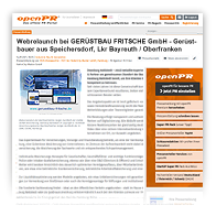 GERÜSTBAU FRITSCHE GmbH Oberfranken - Presse-Screenshot OPENPR