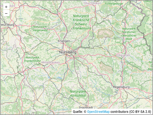 Karte Oberpfalz von Openstreetmap