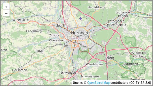 Karte: Nuernberg von Openstreetmap
