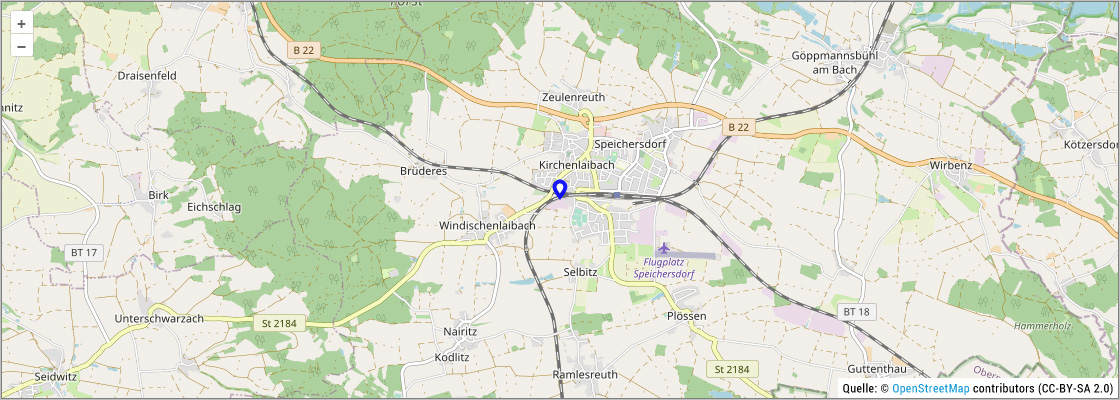 Karte: Speichersdorf in Oberfranken von OpenStreetMap